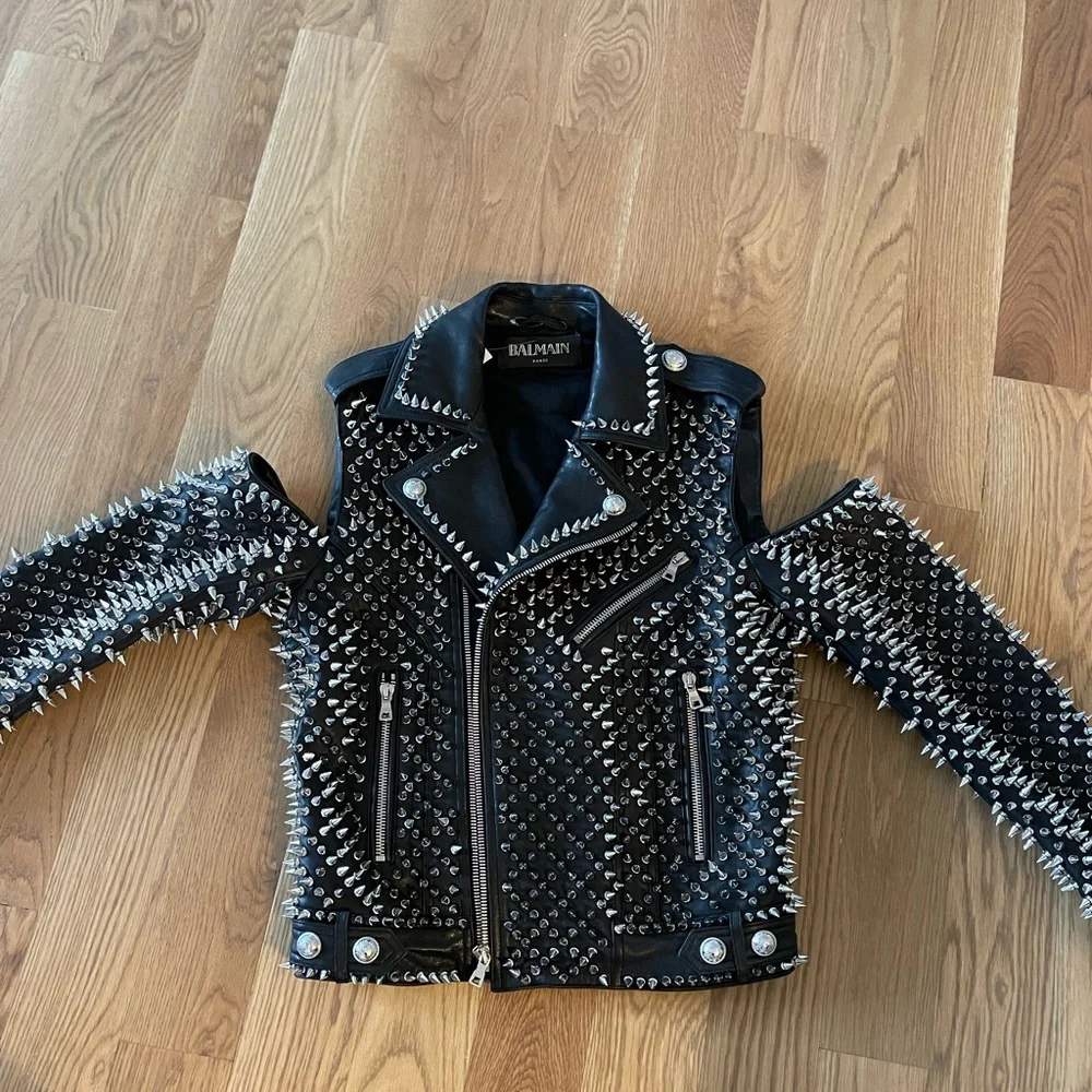 Balmain | Jackets & Coats | Balmain Iconic Studded Leather Jacket